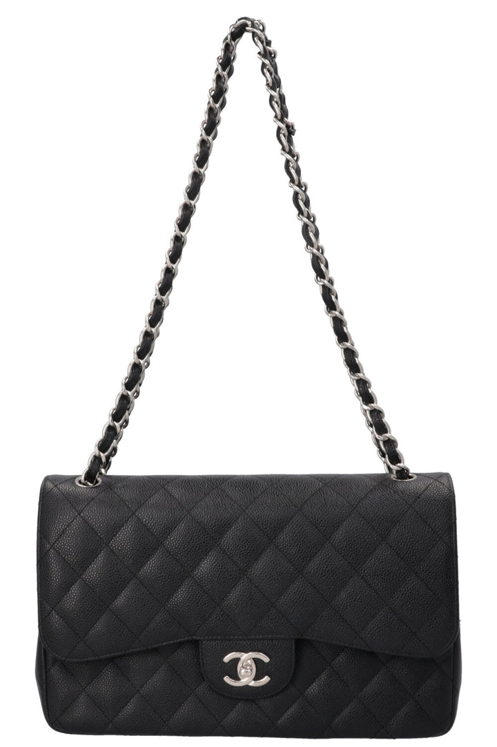 CHANEL Double Flap Bag Large Caviar Black