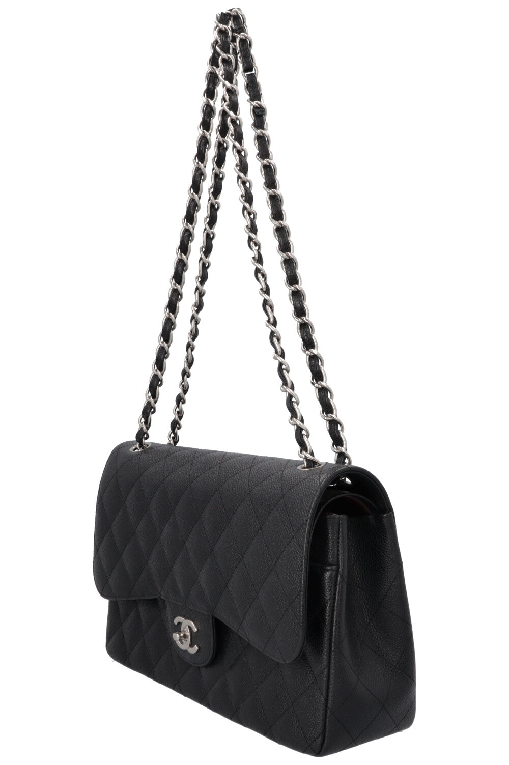 CHANEL Double Flap Bag Large Caviar Black
