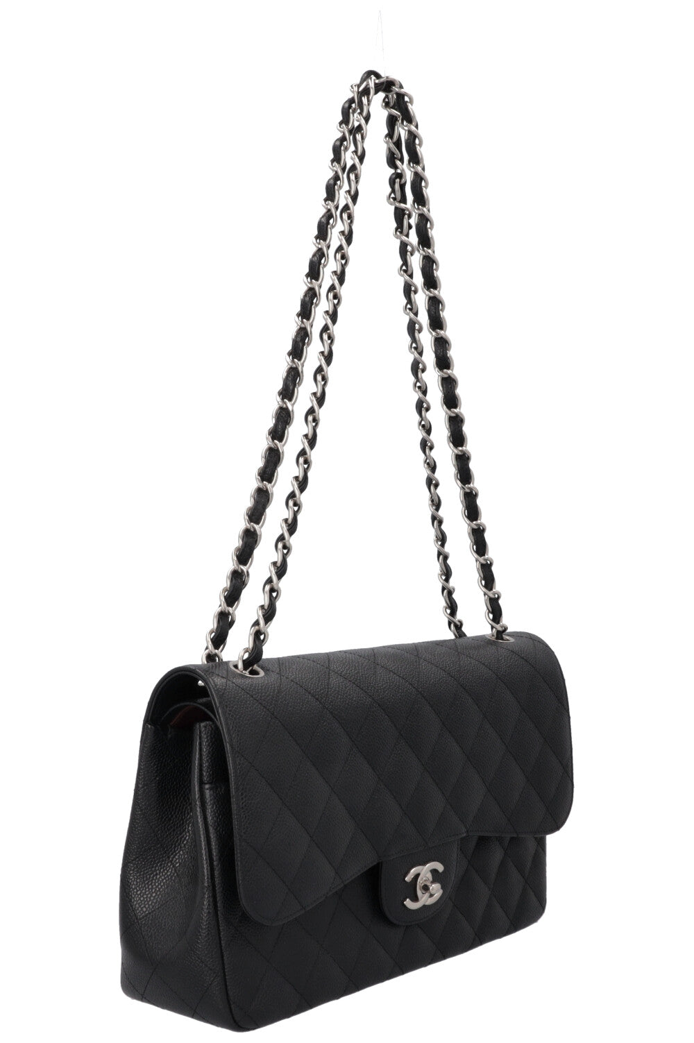 CHANEL Double Flap Bag Large Caviar Black