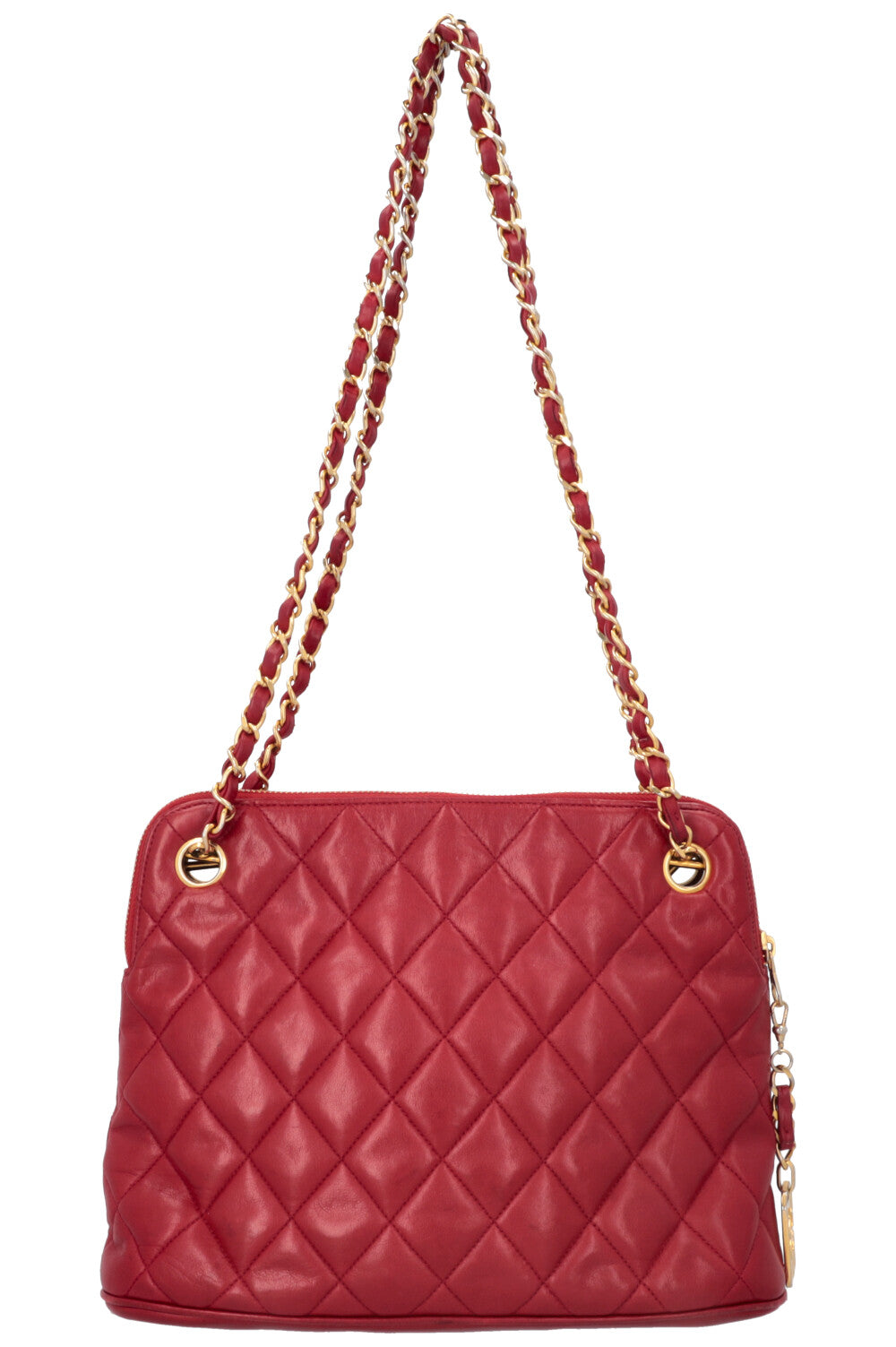 CHANEL Rue Cambon Medallion Quilted Shoulder Bag Red