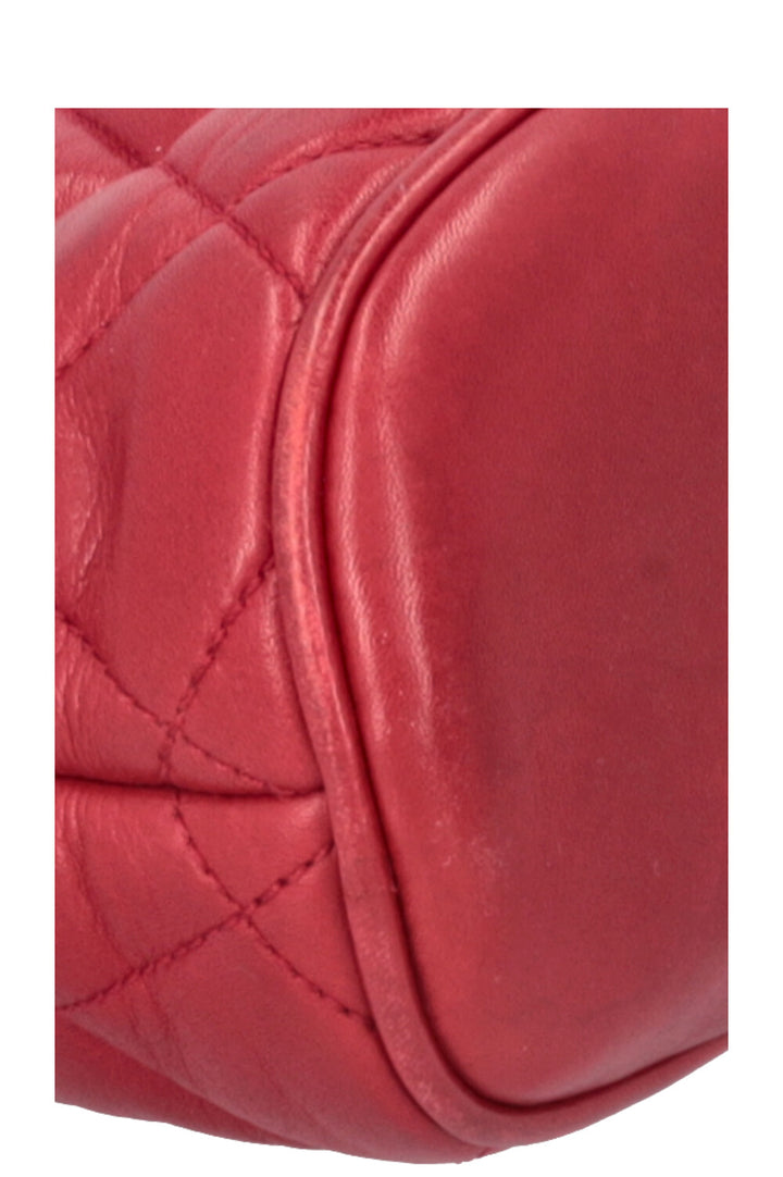 CHANEL Rue Cambon Medallion Quilted Shoulder Bag Red