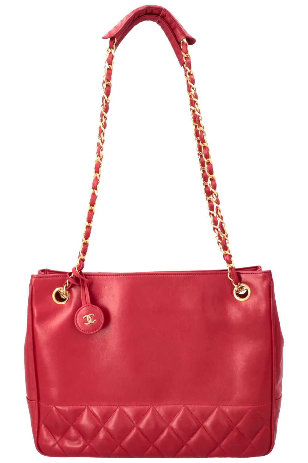CHANEL Vintage Medallion Shoulder Bag Red