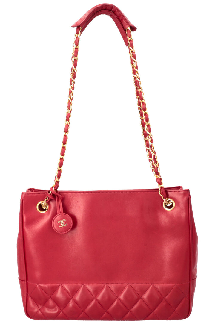CHANEL Vintage Medallion Shoulder Bag Red