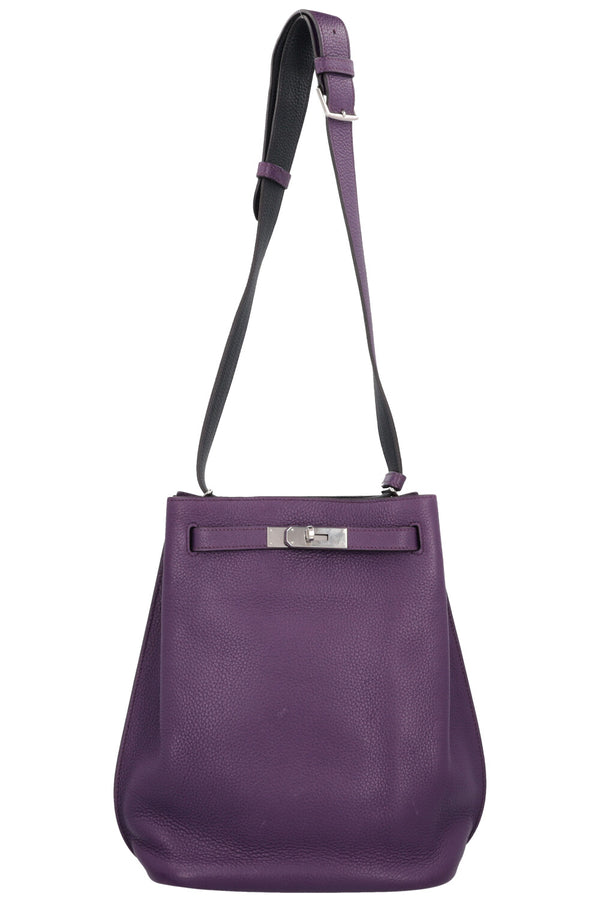 HERMÈS So Kelly 22 Verso Clemence Ultra Violet