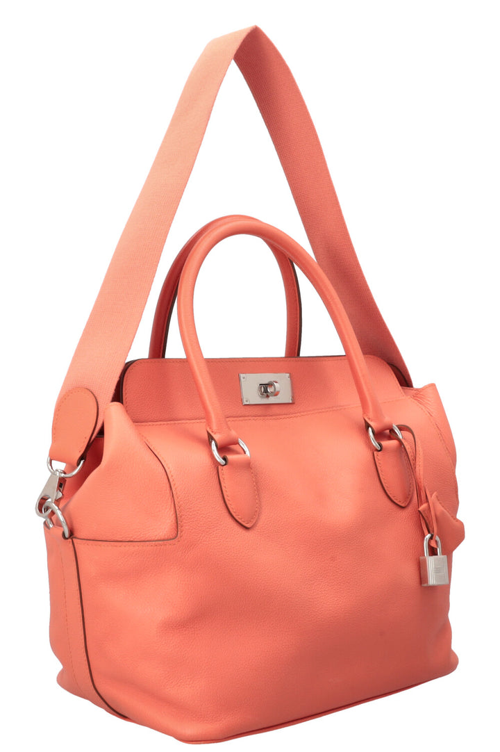 HERMÈS Sac Toolbox 26 Evercolor Flamingo