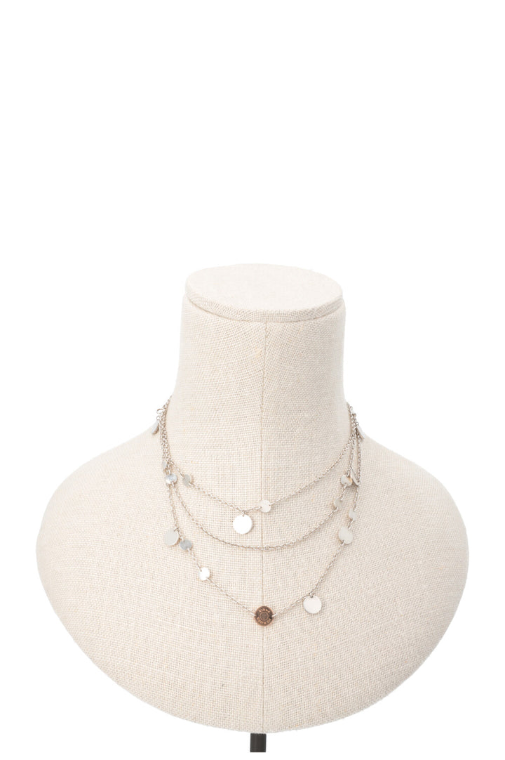 HERMÈS Long Ex-Libris Necklace Silver