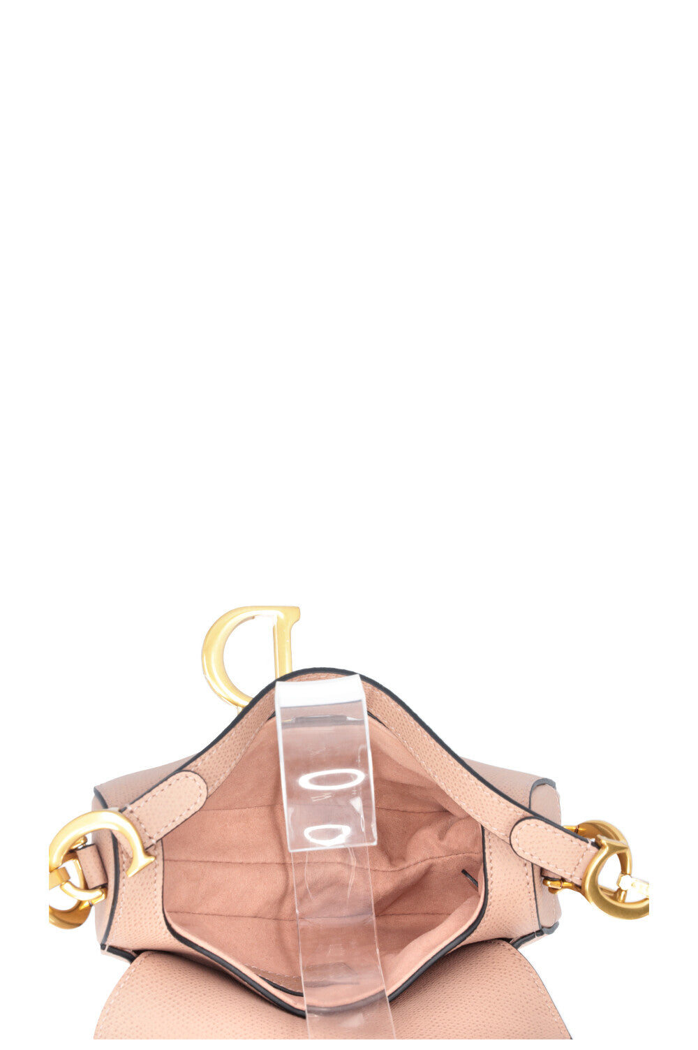 CHRISTIAN DIOR Mini Saddle Bag with Strap Taupe
