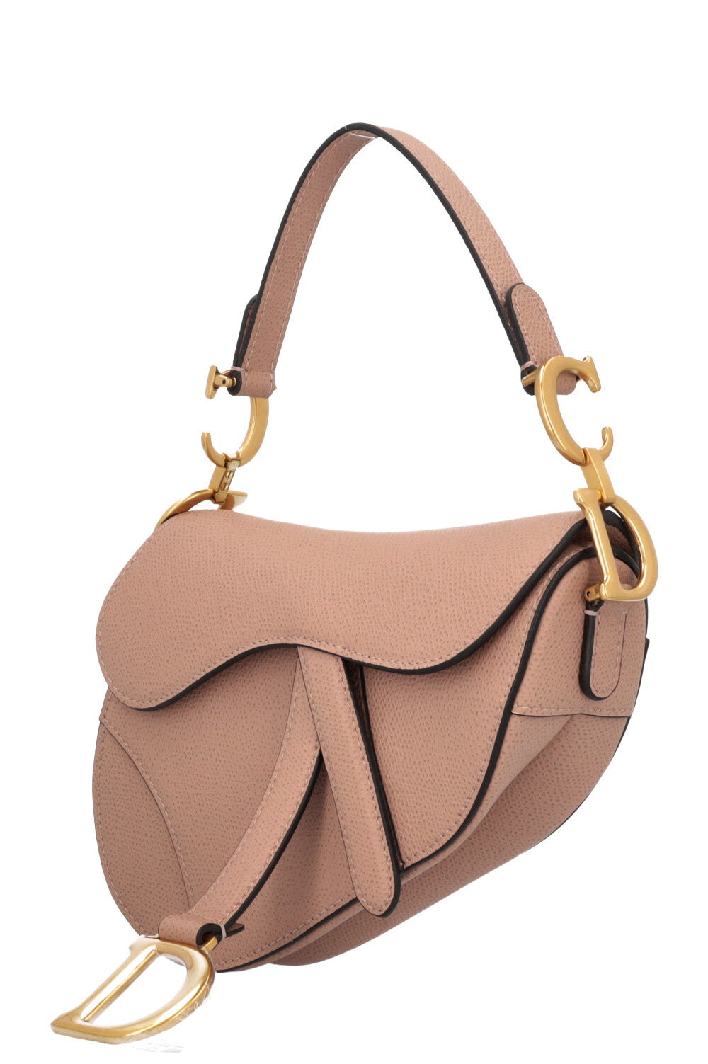 CHRISTIAN DIOR Mini Saddle Bag with Strap Taupe