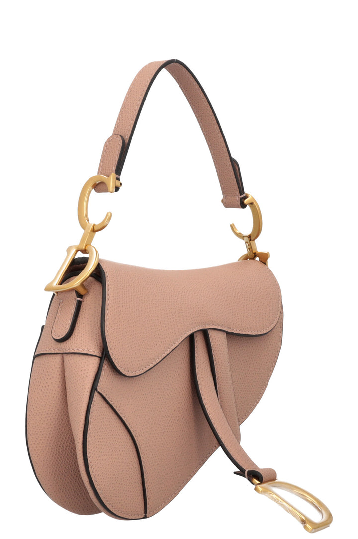 CHRISTIAN DIOR Mini Saddle Bag with Strap Taupe