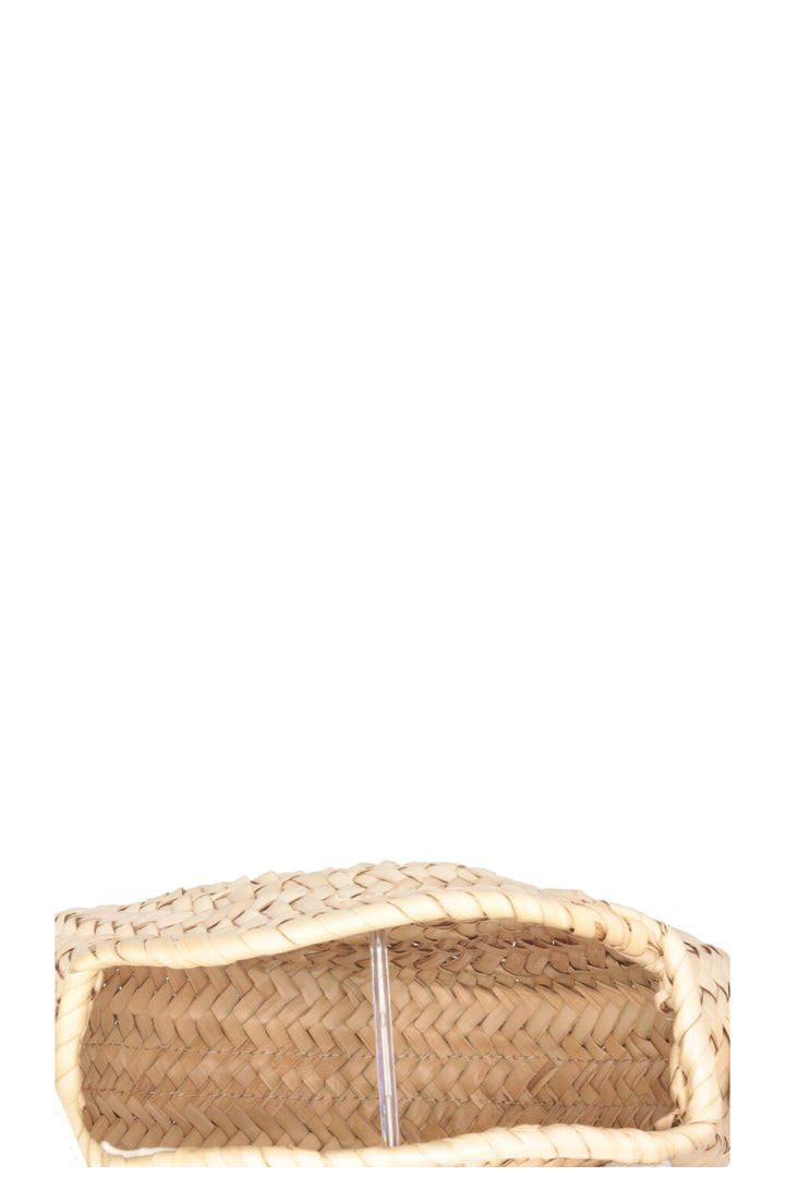 CHLOÉ Marcie Basket Crossbody Bag Small Raffia White