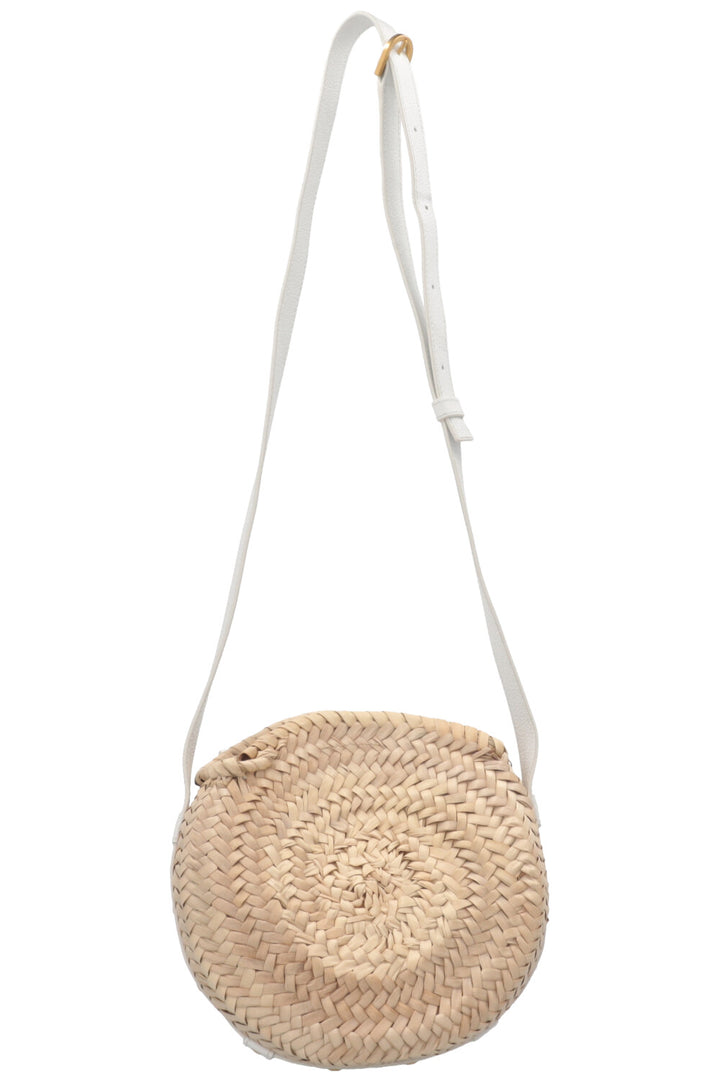 CHLOÉ Marcie Basket Crossbody Bag Small Raffia White