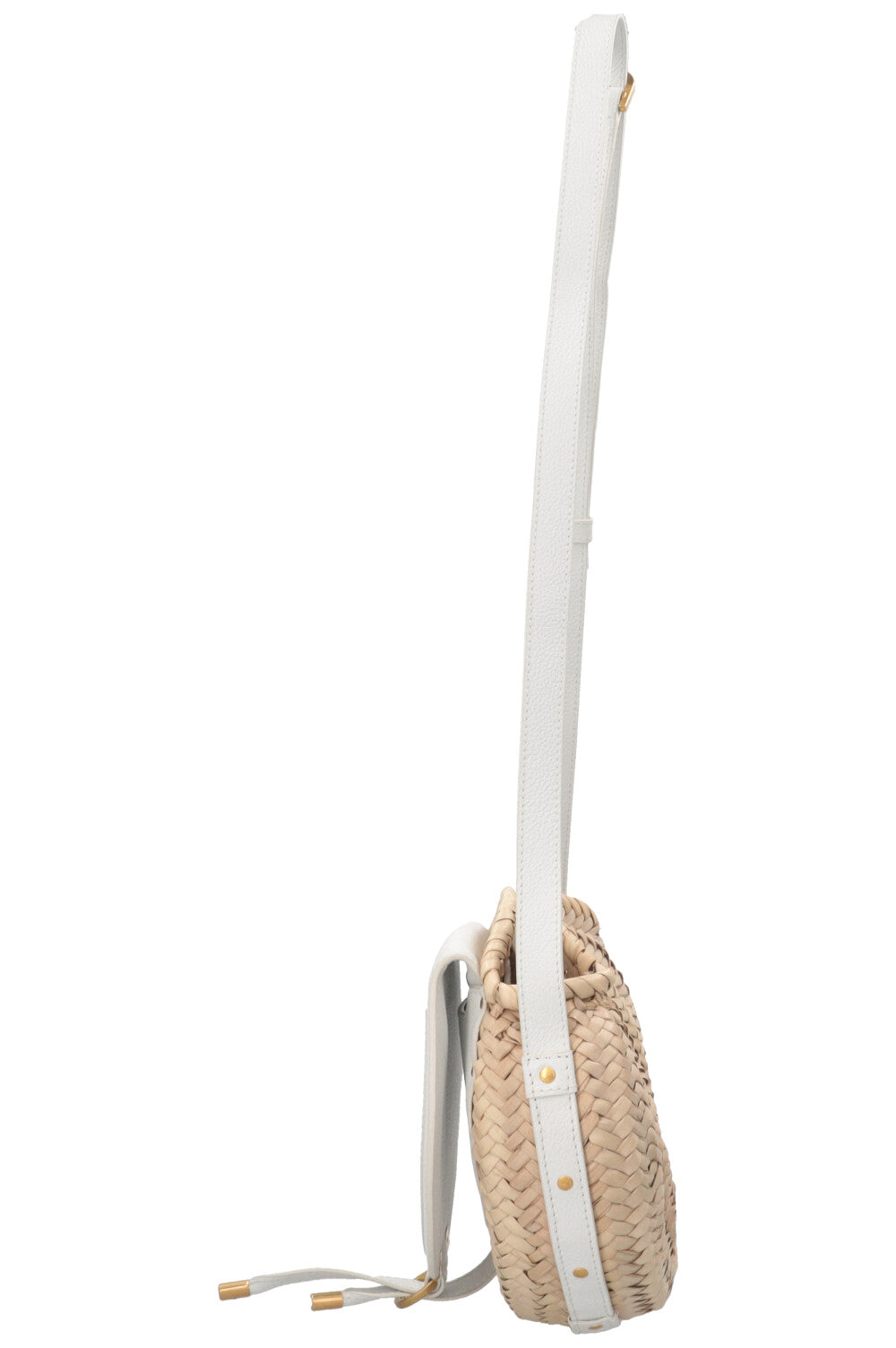 CHLOÉ Marcie Basket Crossbody Bag Small Raffia White