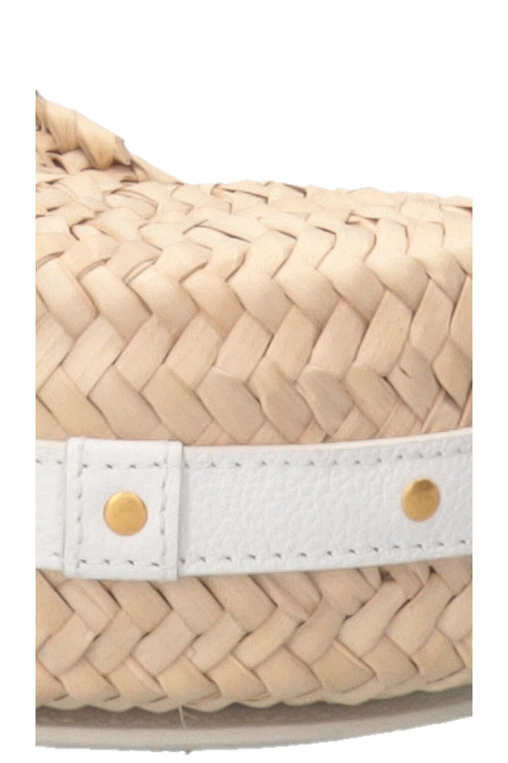 CHLOÉ Marcie Basket Crossbody Bag Small Raffia White
