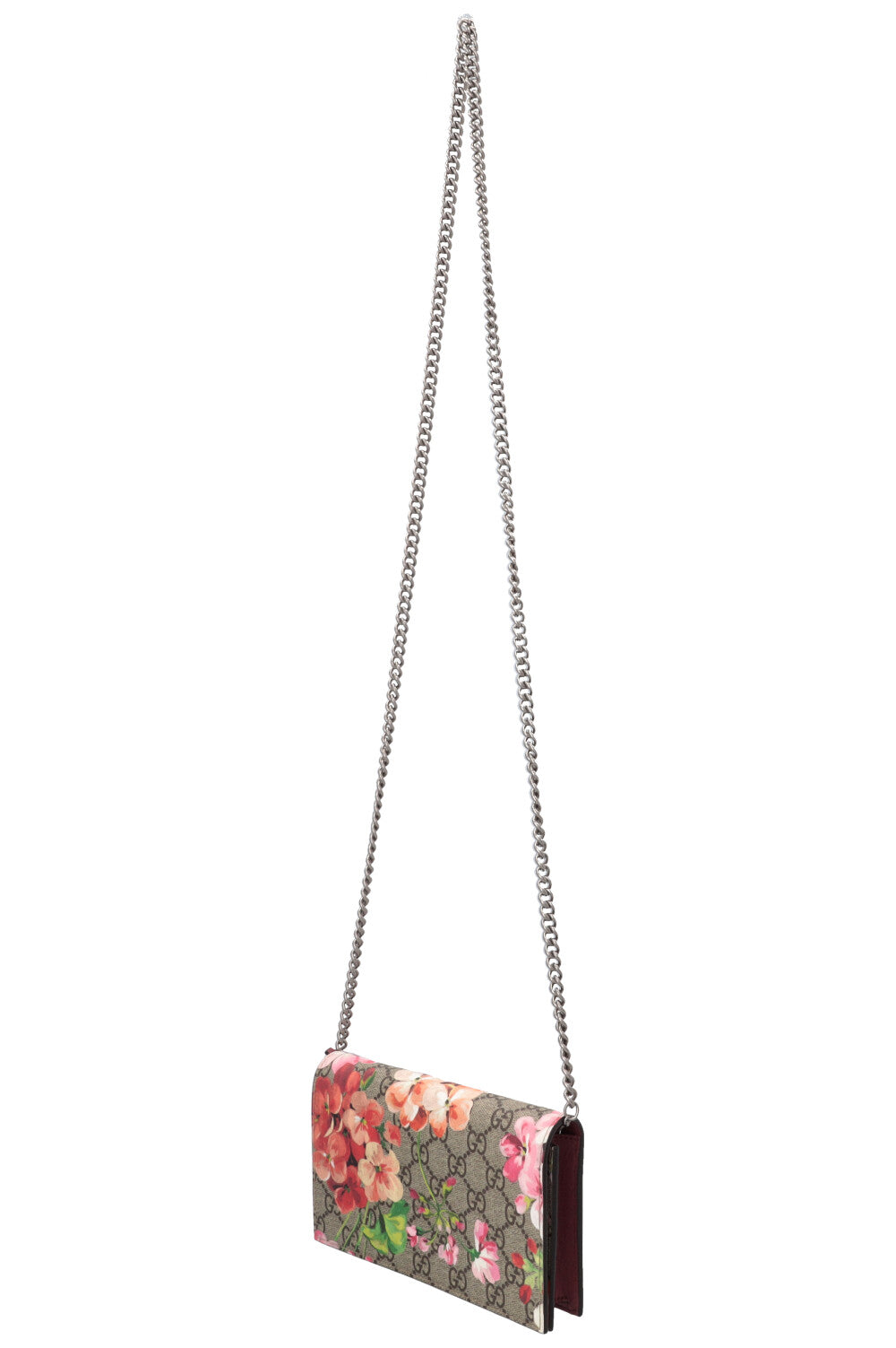 GUCCI Chain Wallet Blooms GG Canvas