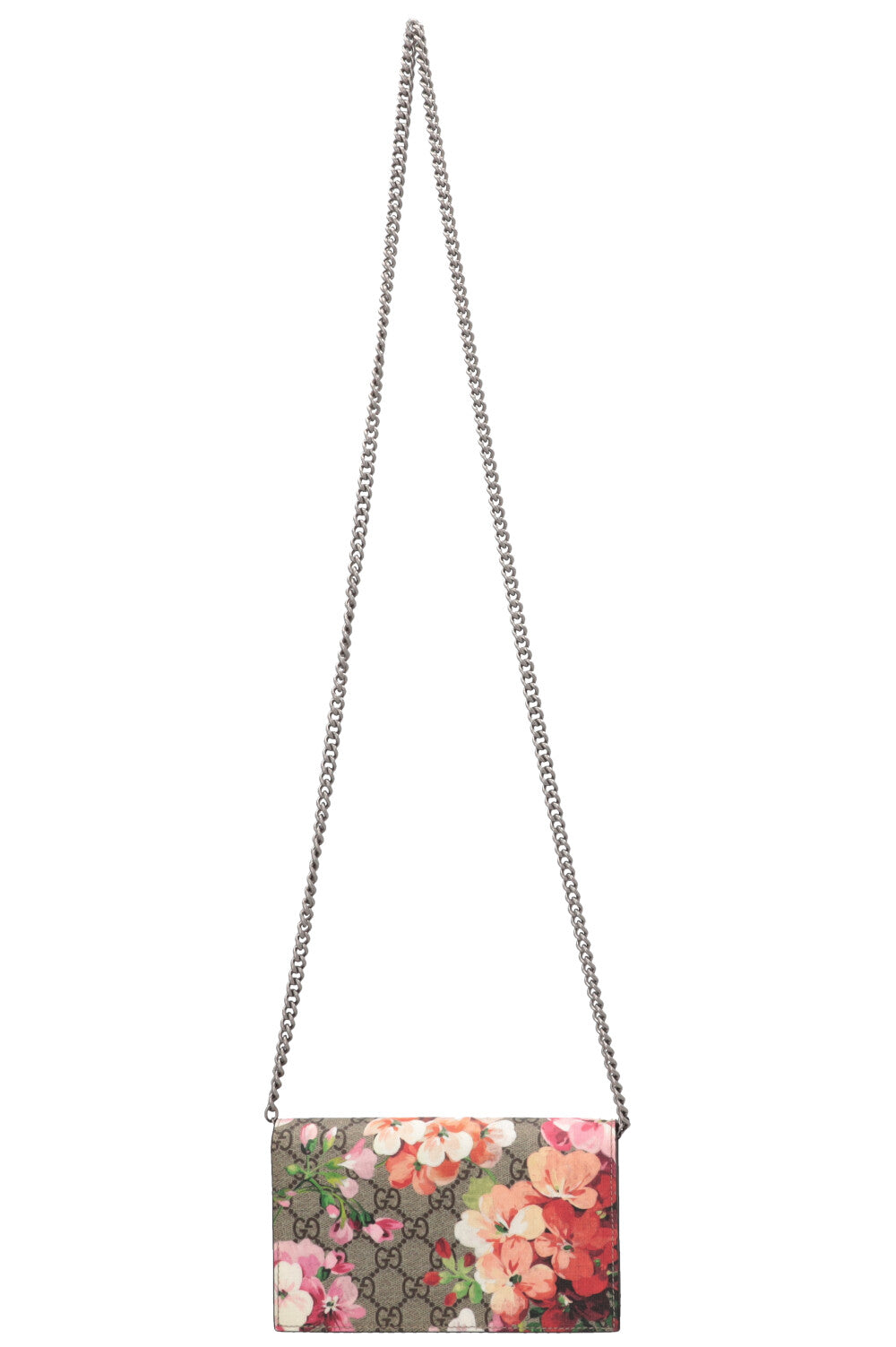 GUCCI Chain Wallet Blooms GG Canvas