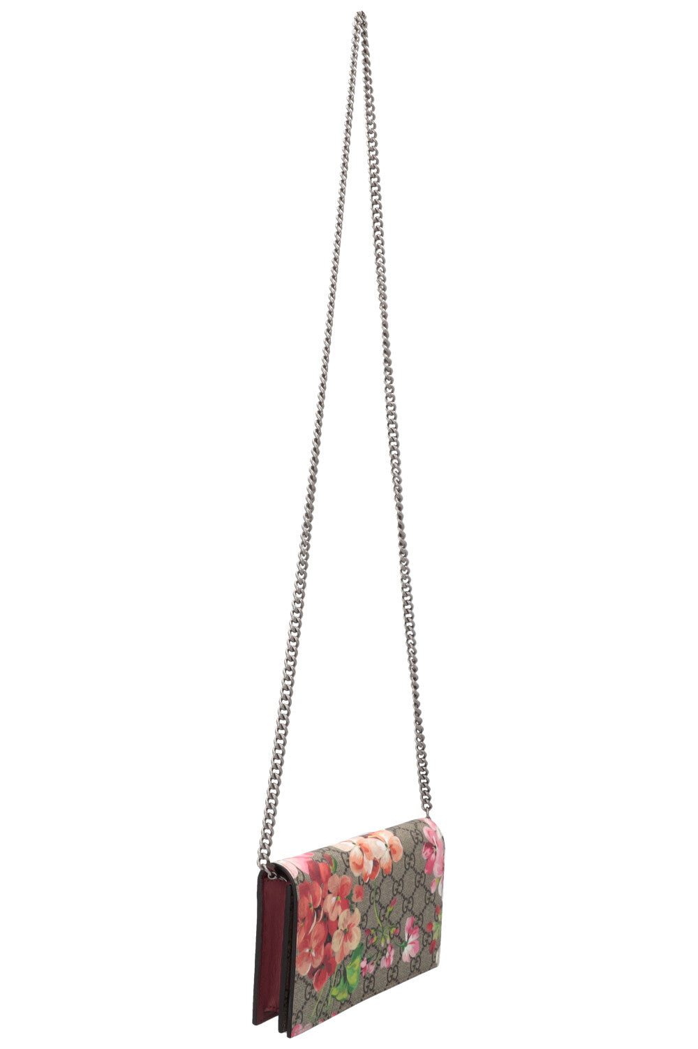 GUCCI Chain Wallet Blooms GG Canvas