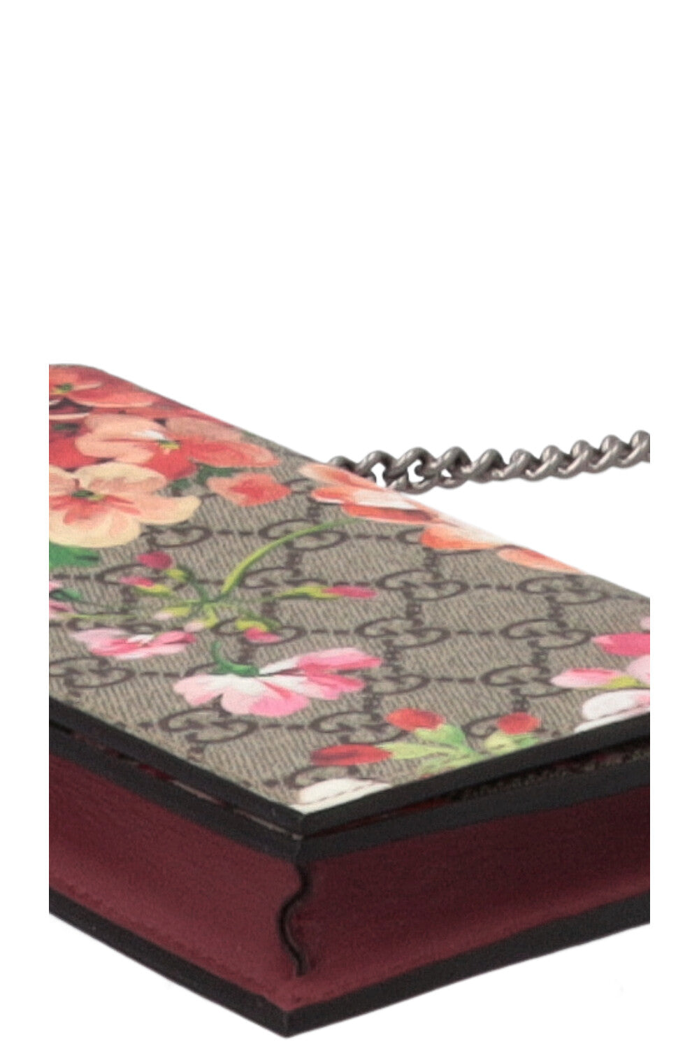 GUCCI Chain Wallet Blooms GG Canvas