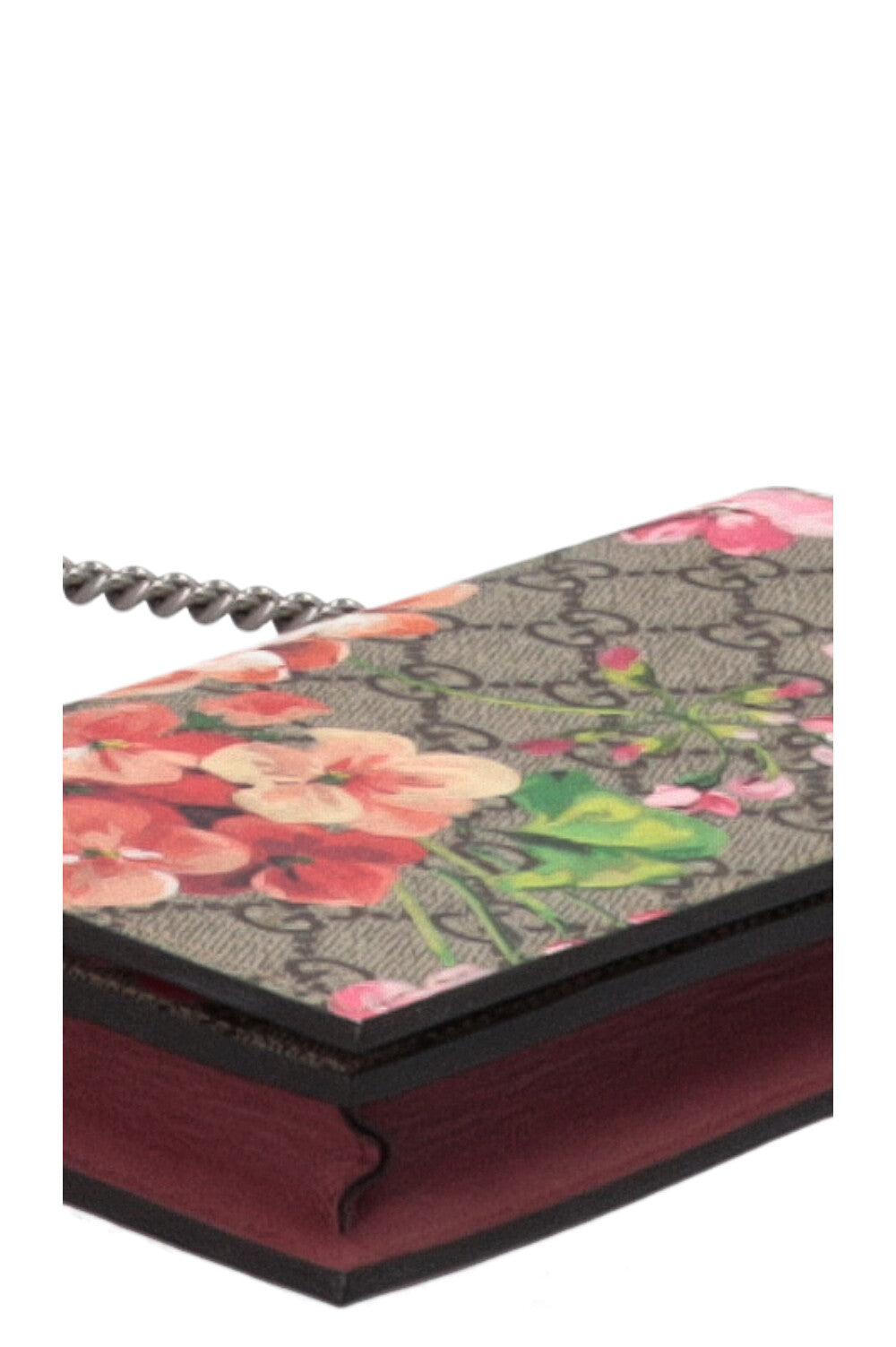 GUCCI Chain Wallet Blooms GG Canvas