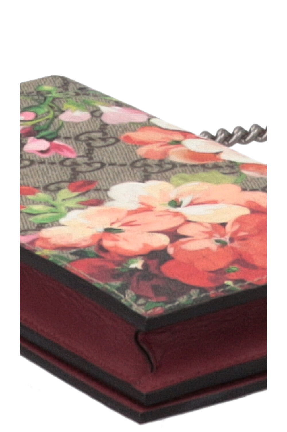 GUCCI Chain Wallet Blooms GG Canvas