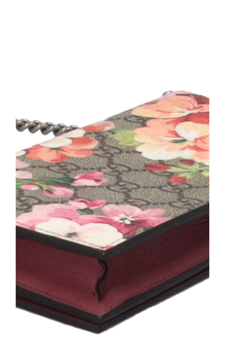 GUCCI Chain Wallet Blooms GG Canvas
