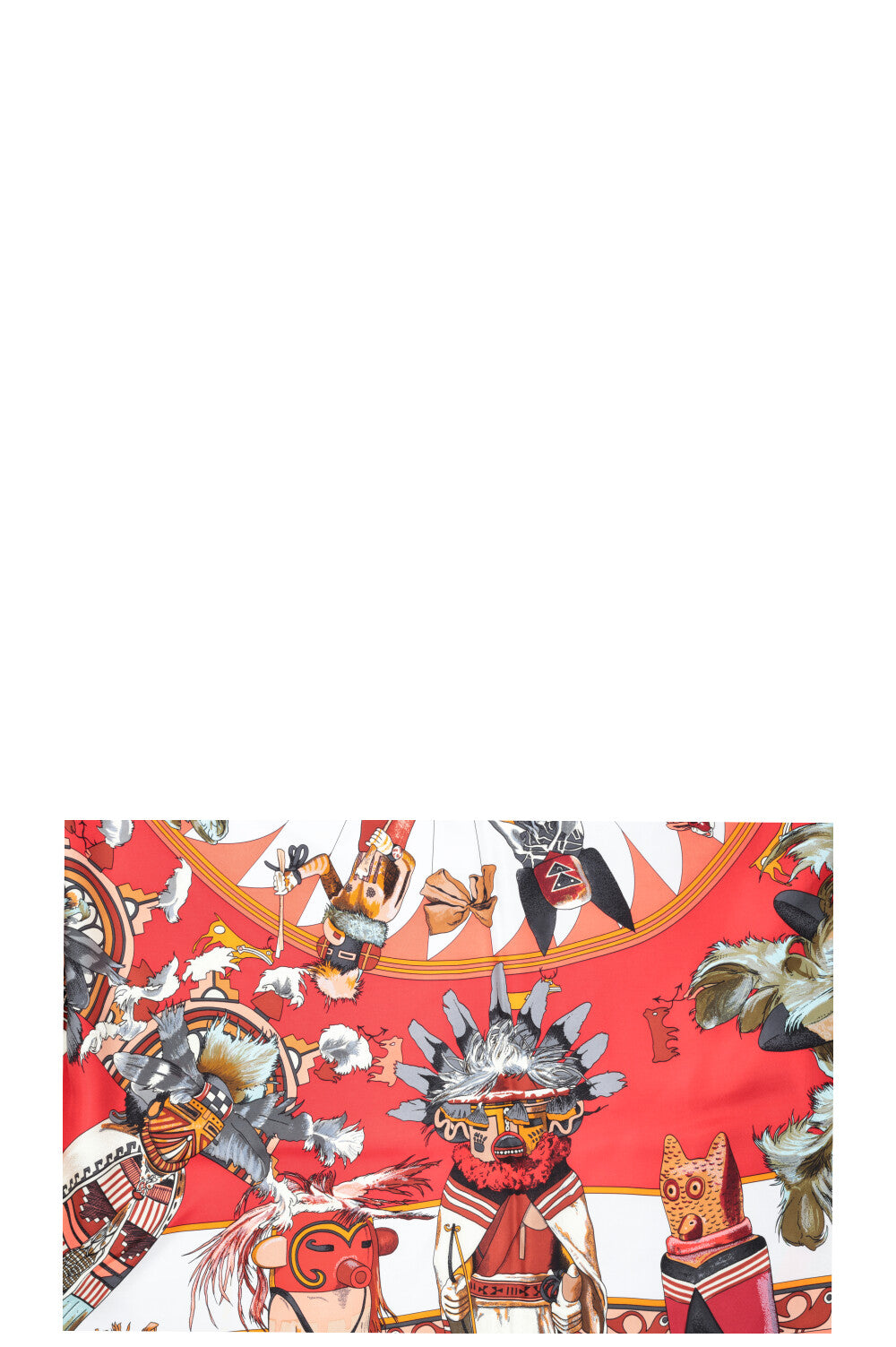 HERMÈS Kachinas Carré 140 Silk Red White