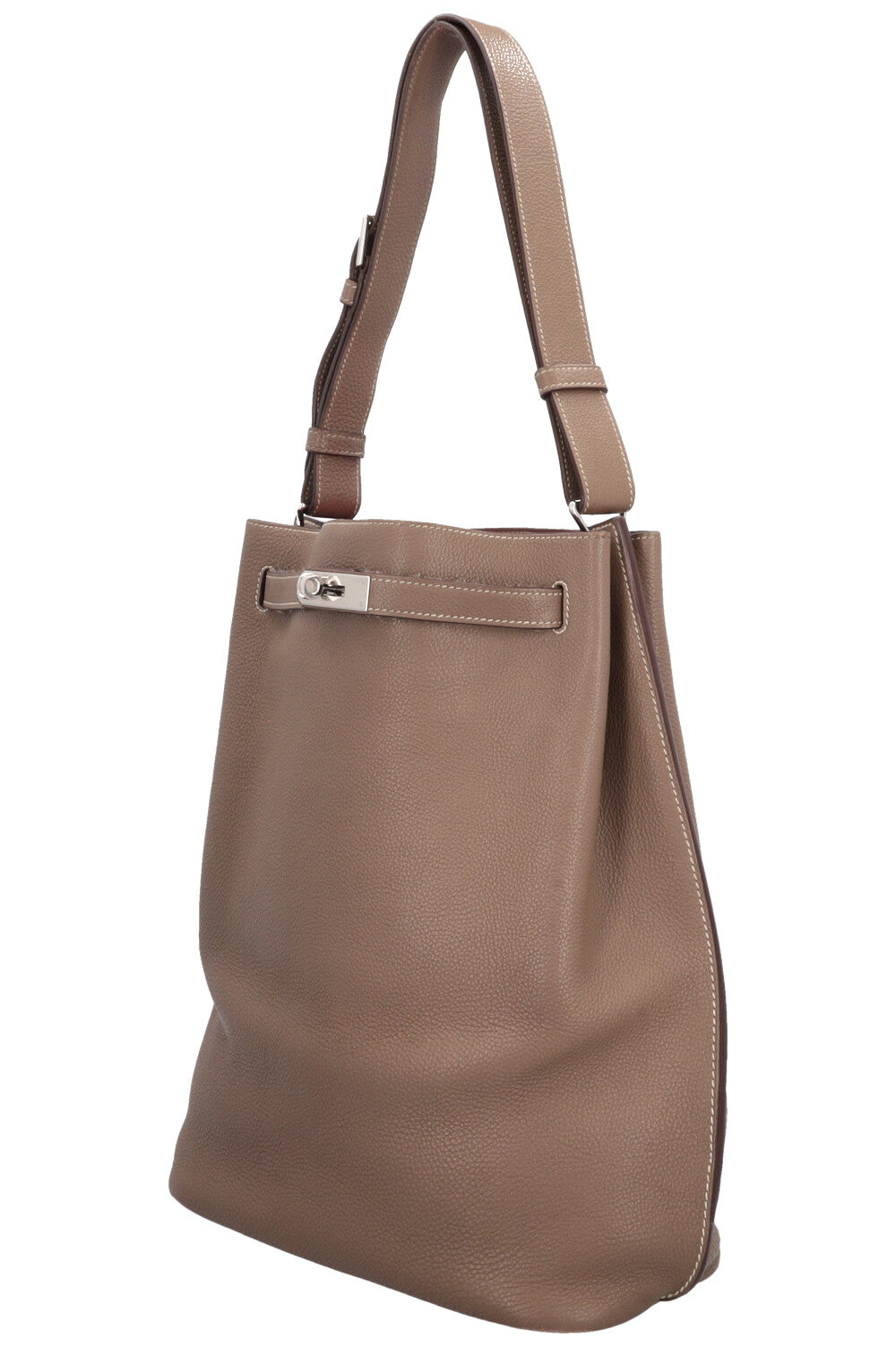 HERMÈS So Kelly 26 Clemence Etoupe Shoulder Bag