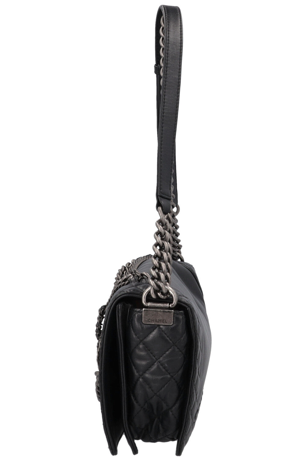 CHANEL Boy Bag Enchained Leather Black