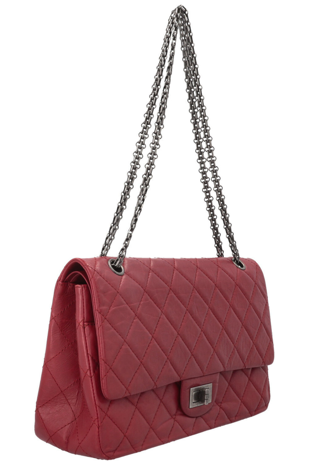 CHANEL Large 2.55 Reissue Crossbody Bag Leather Red