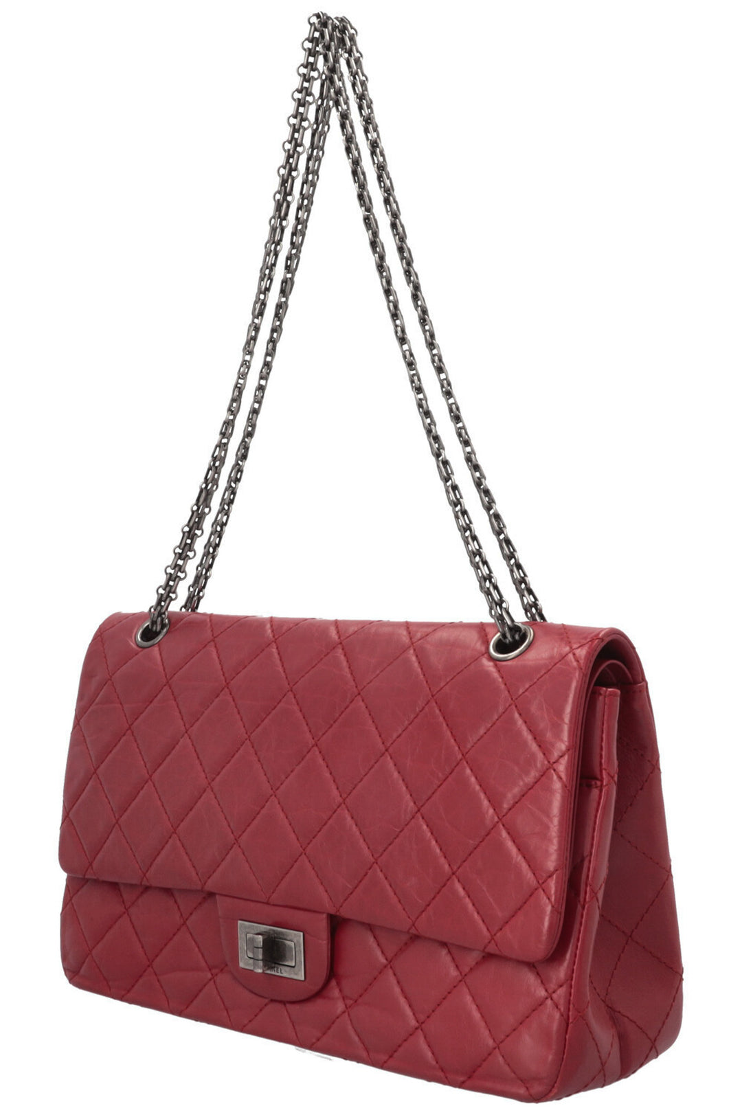 CHANEL Large 2.55 Reissue Crossbody Bag Leather Red