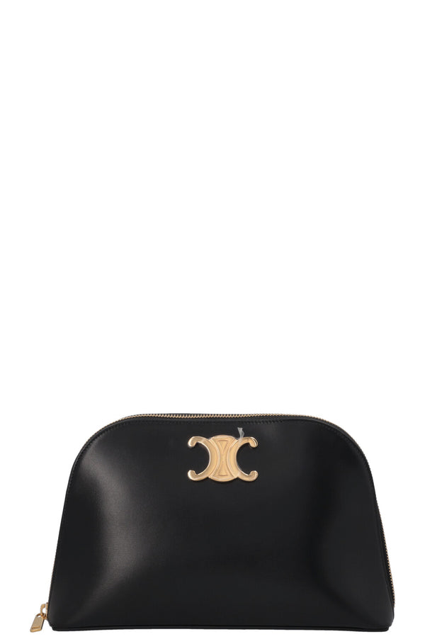 Pochette CELINE Triomphe en cuir brillant noir