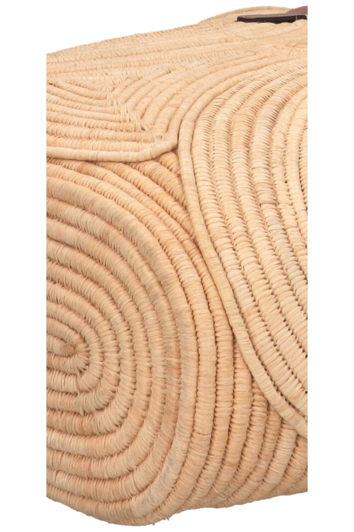 CELINE Classic Braided Triomphe Basket Medium Raffia Tan