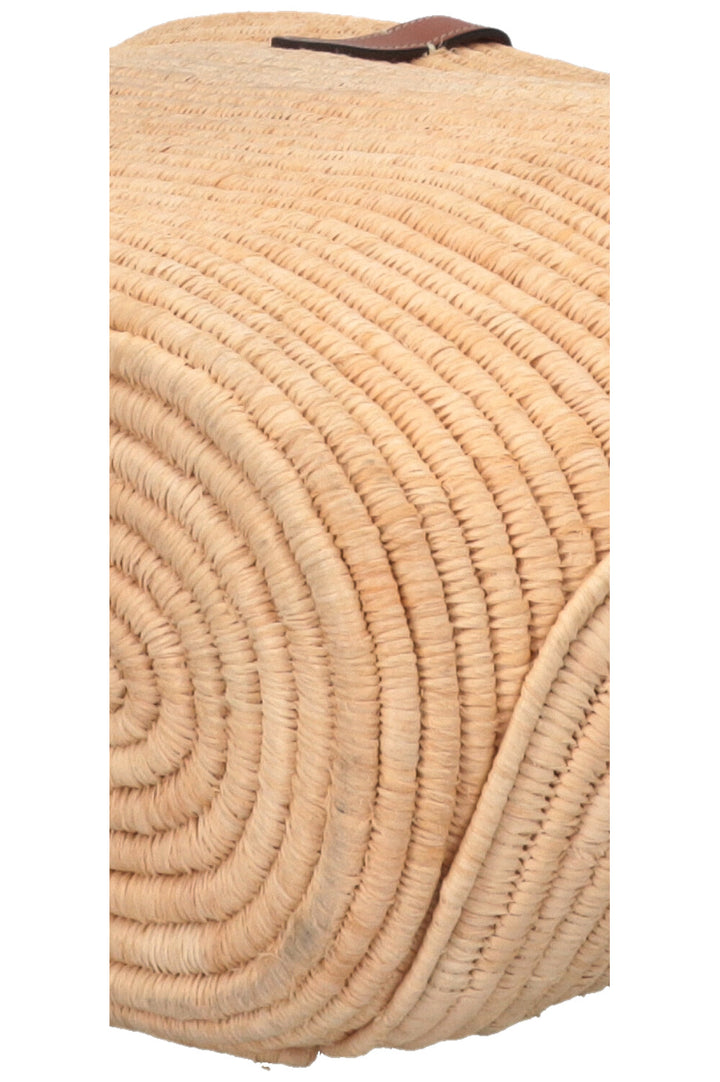 CELINE Classic Braided Triomphe Basket Medium Raffia Tan