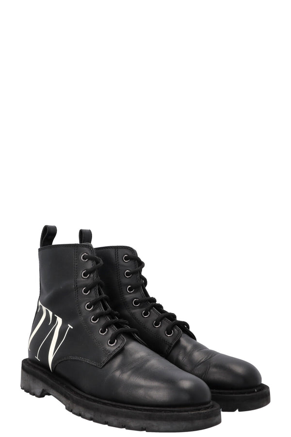 VALENTINO VLTN Ankle Lace Up Boots Black