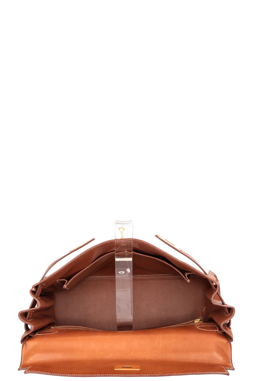 HERMÈS Kelly 40 Retourne Gold Barenia Toile H