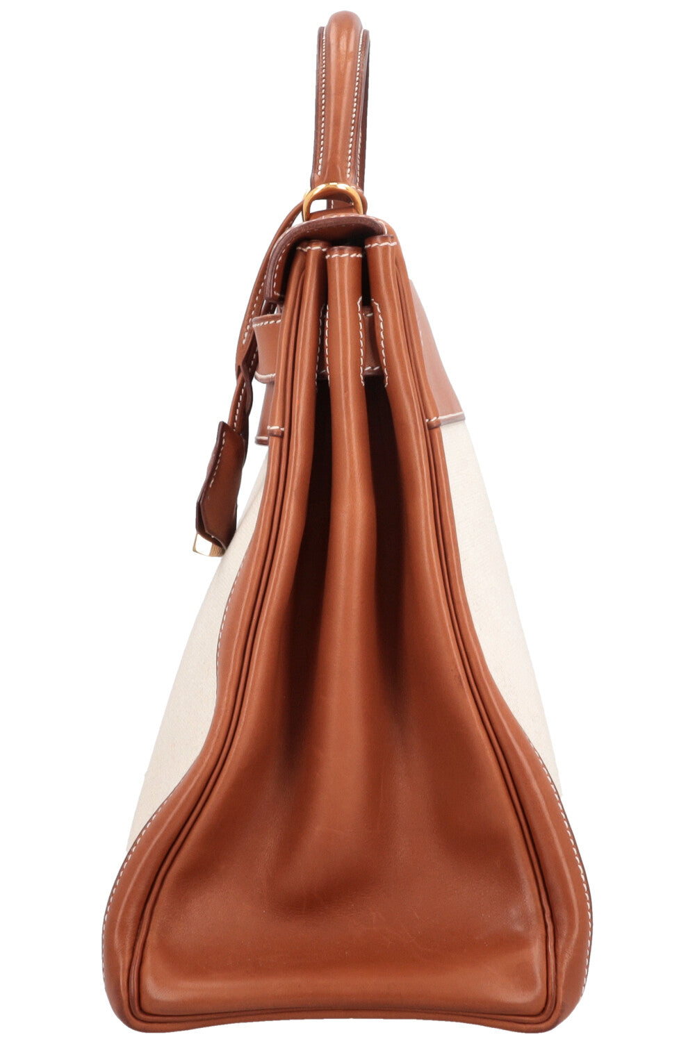 HERMÈS Kelly 40 Retourne Gold Barenia Toile H