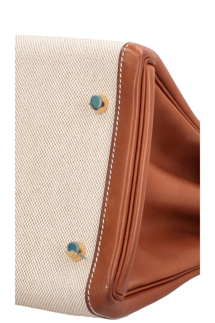 HERMÈS Kelly 40 Retourne Gold Barenia Toile H
