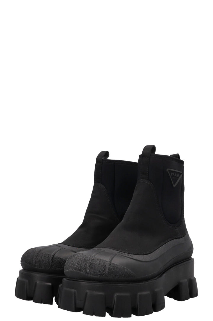 Bottines PRADA Monolith en nylon noir