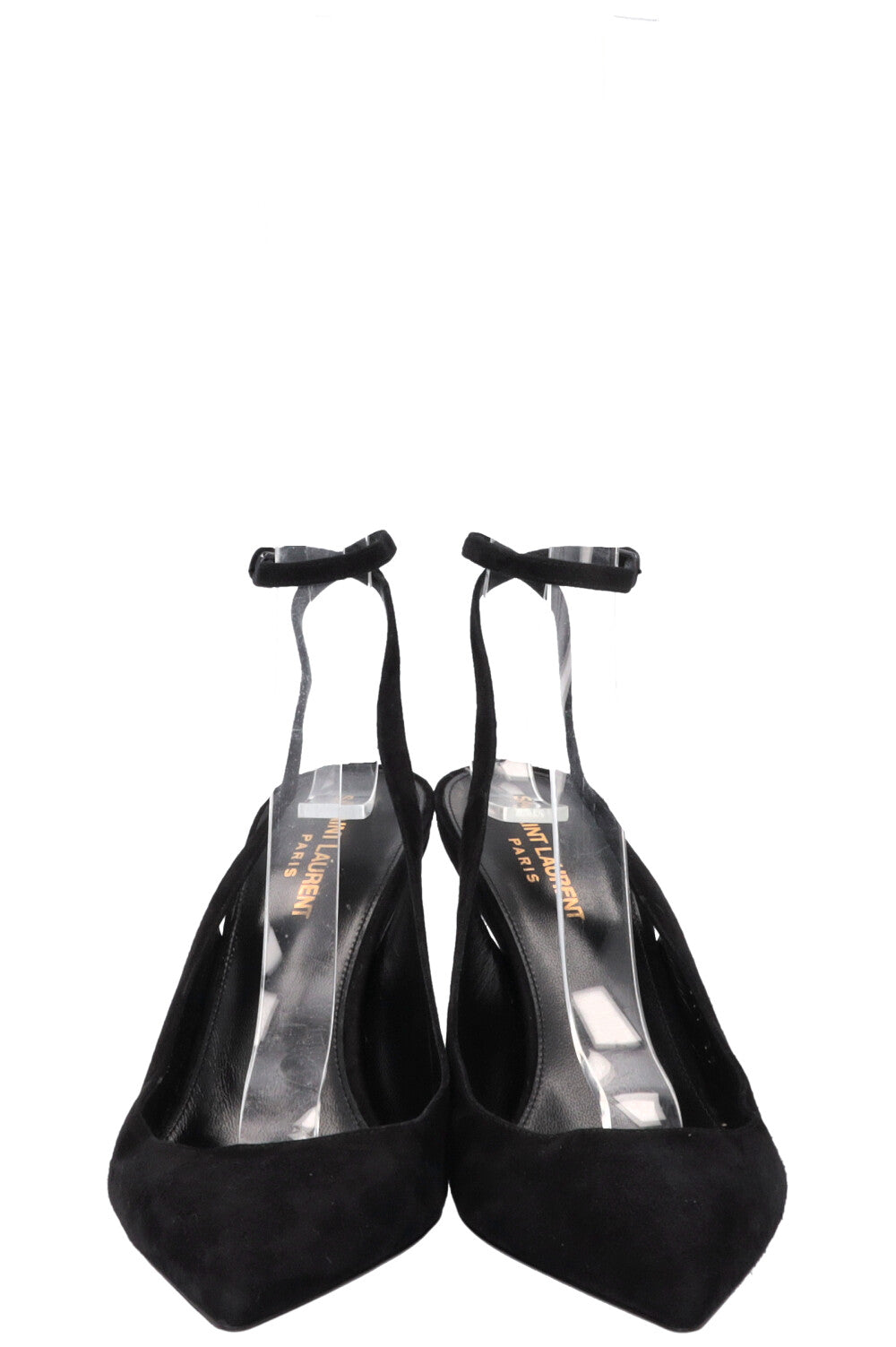 SAINT LAURENT Opyum Slingback Heels Suede Black