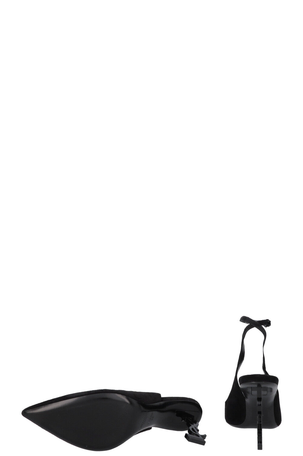 SAINT LAURENT Opyum Slingback Heels Suede Black