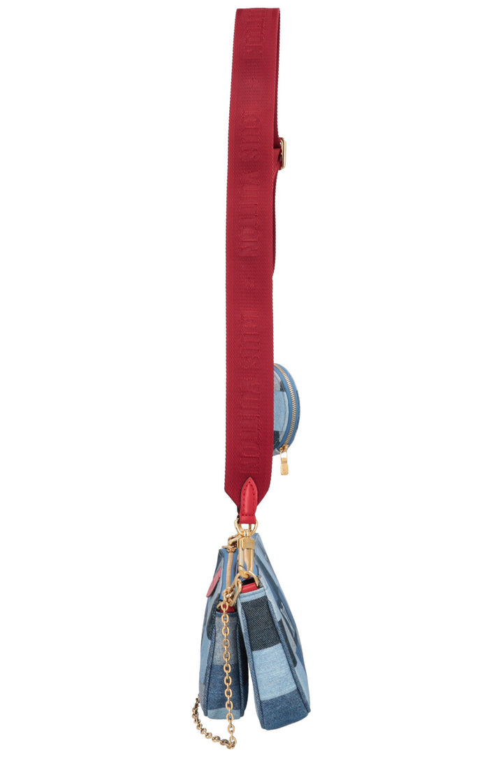 LOUIS VUITTON Multi Pochette Denim Blue Red