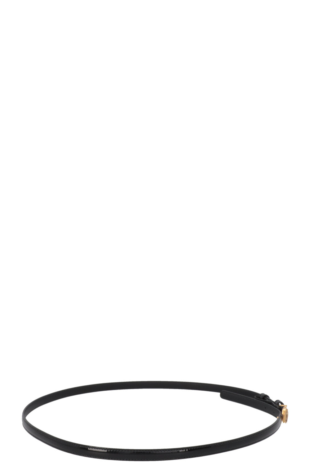 GUCCI Ceinture en cuir verni noir
