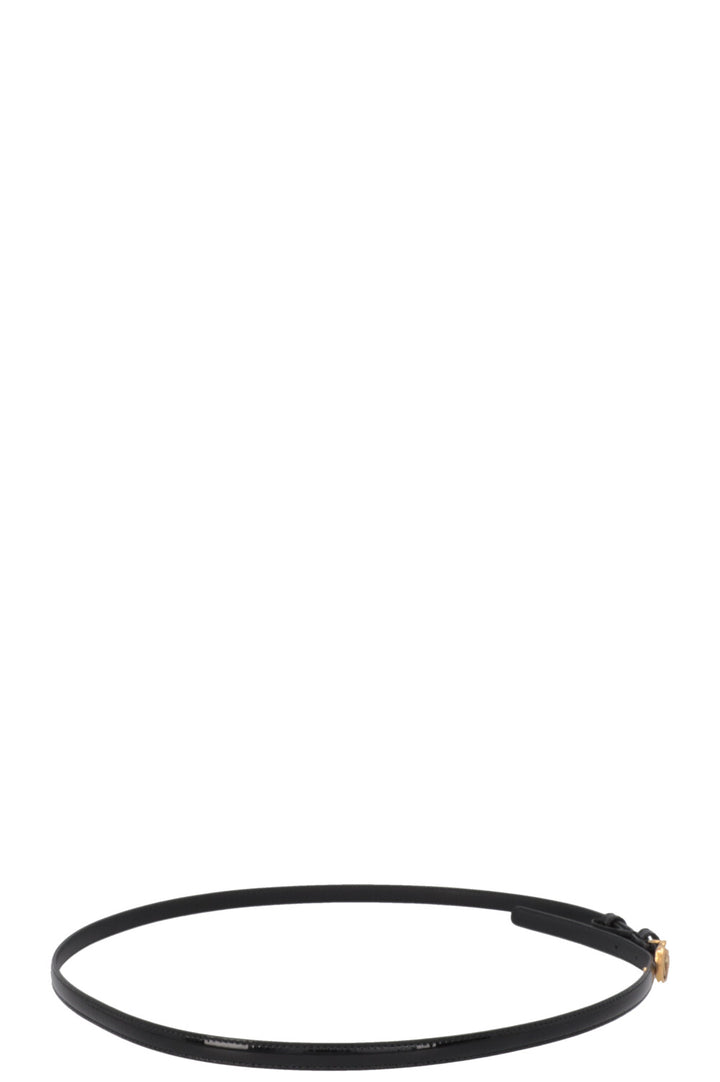 GUCCI Ceinture en cuir verni noir