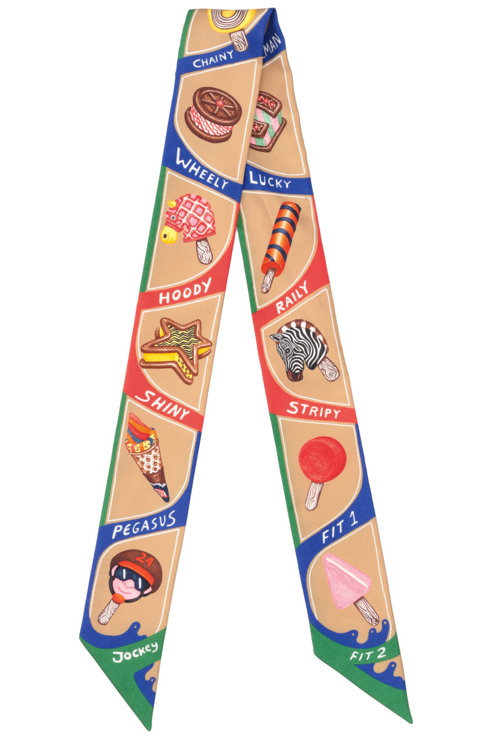 HERMÈS Funny Ice Cream Twilly Beige