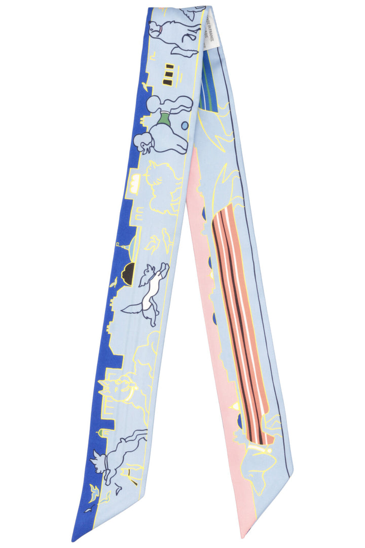 HERMÈS Les Chiens Parisiens Twilly Blue