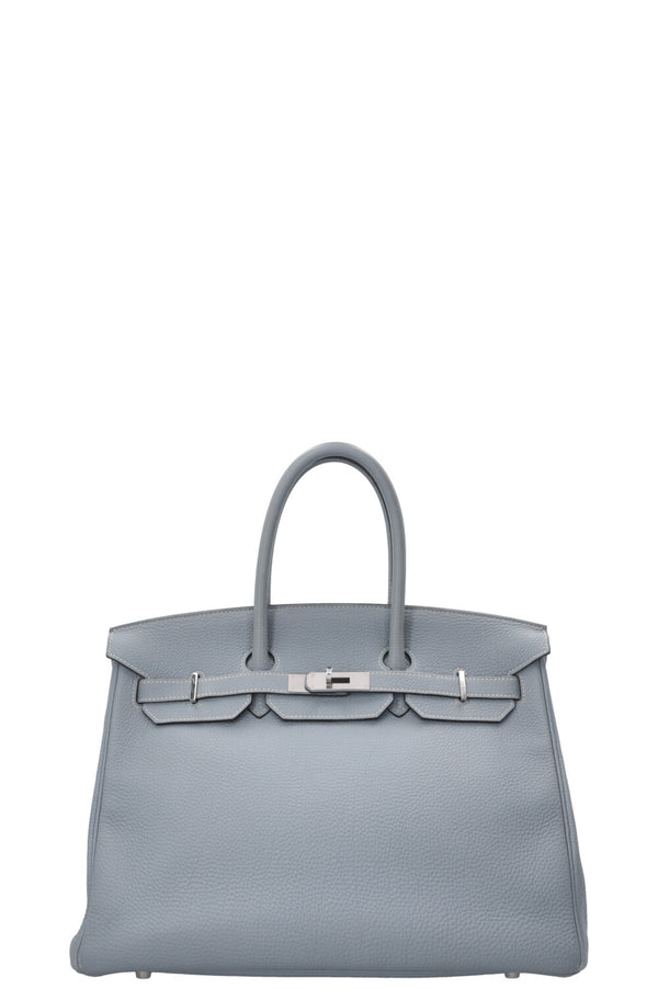 HERMÈS Birkin 35 Togo Bleu Lin