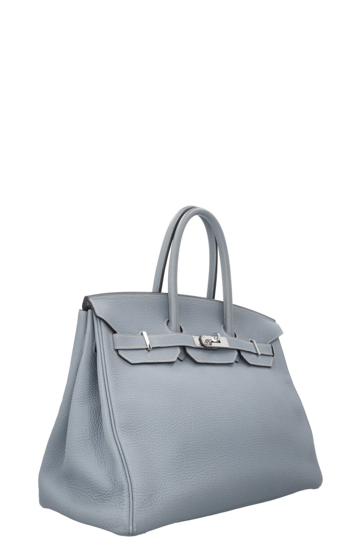HERMÈS Birkin 35 Togo Bleu Lin