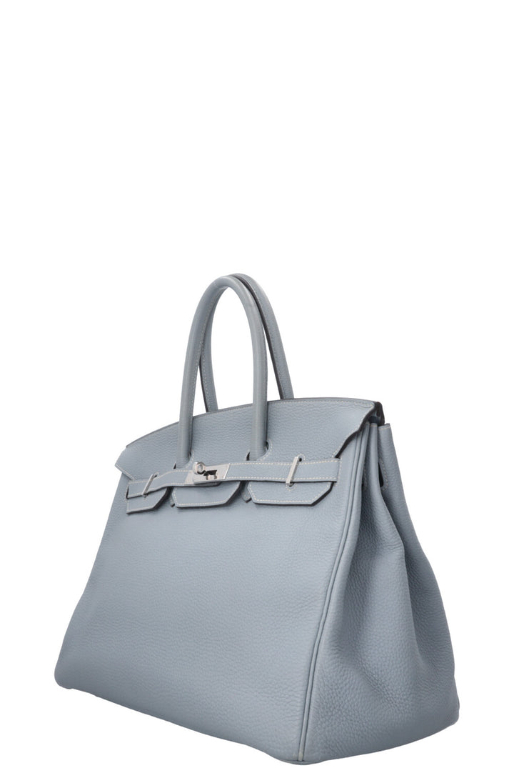 HERMÈS Birkin 35 Togo Bleu Lin