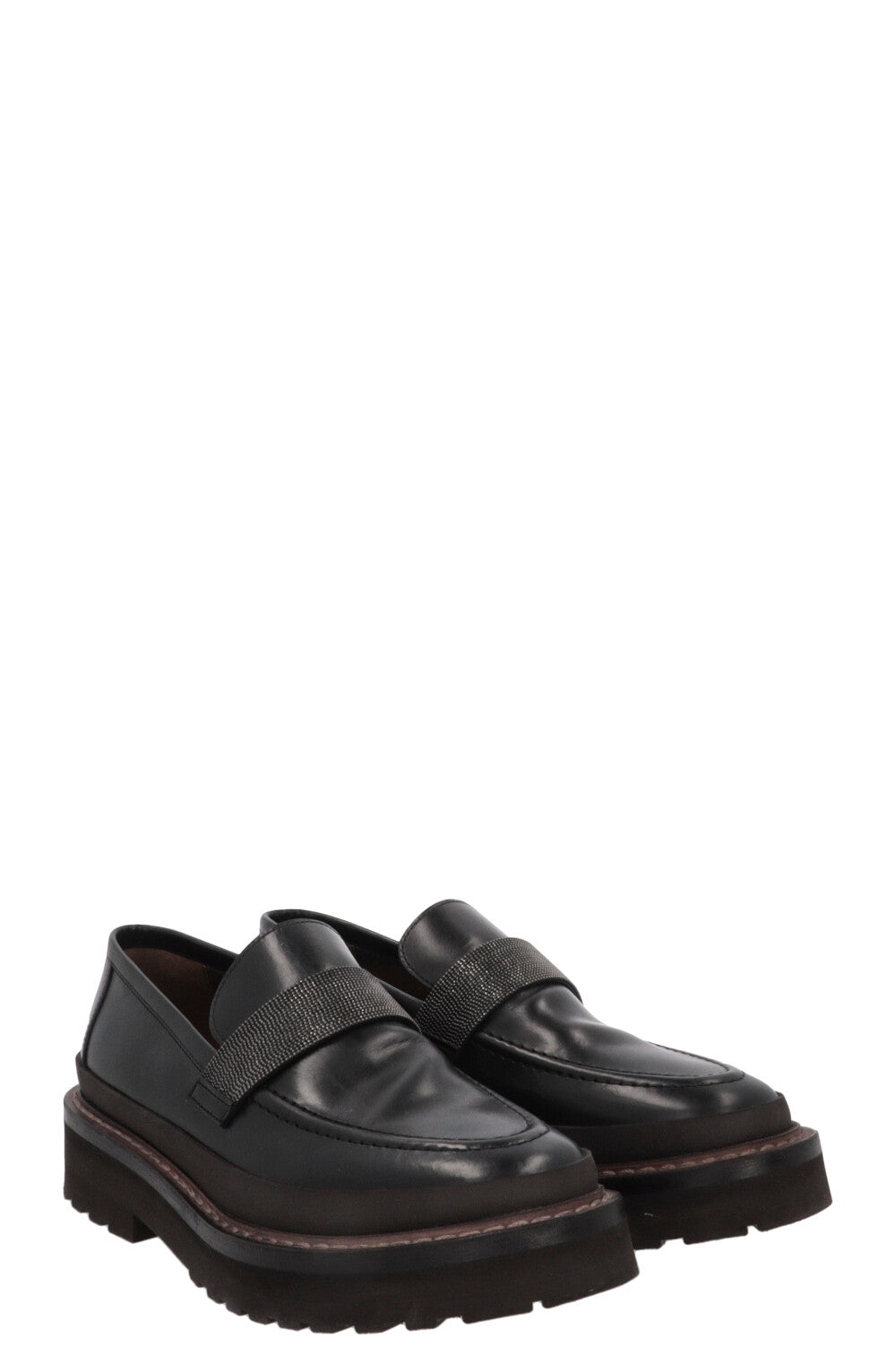 Mocassins épais Monili en cuir marron BRUNELLO CUCINELLI