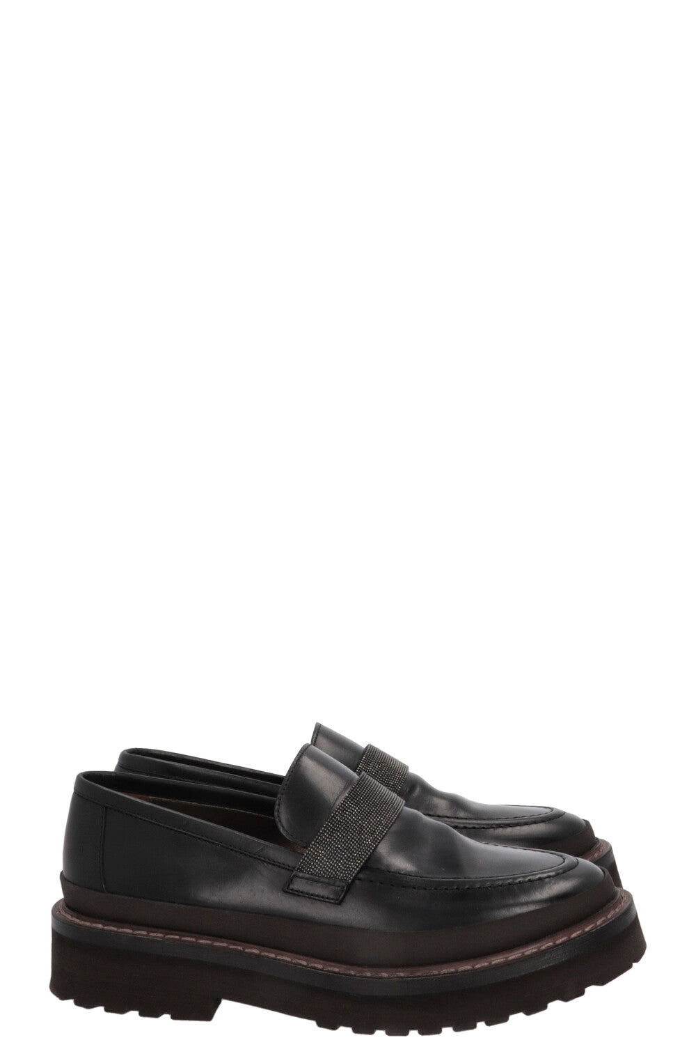 Mocassins épais Monili en cuir marron BRUNELLO CUCINELLI