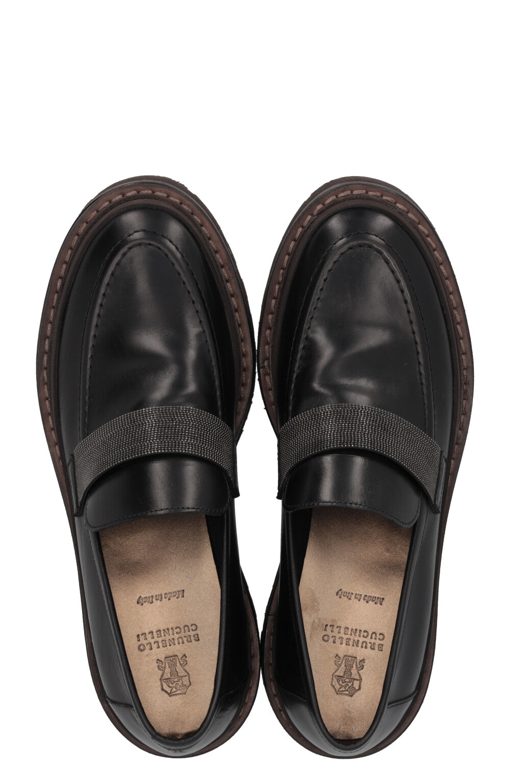 Mocassins épais Monili en cuir marron BRUNELLO CUCINELLI